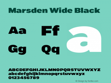 Marsden Wide Black 1.000 Font Sample