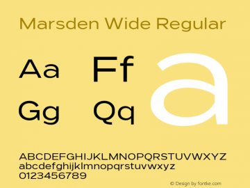 Marsden Wide 1.000 Font Sample