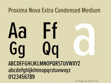 Proxima Nova ExCn Medium Version 3.019;hotconv 1.0.109;makeotfexe 2.5.65596 Font Sample