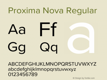 Proxima Nova Version 3.019;hotconv 1.0.109;makeotfexe 2.5.65596 Font Sample