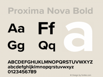 Proxima Nova Bold Version 3.019;hotconv 1.0.109;makeotfexe 2.5.65596图片样张