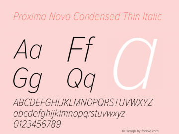 Proxima Nova Cond Thin It Version 3.019;hotconv 1.0.109;makeotfexe 2.5.65596图片样张