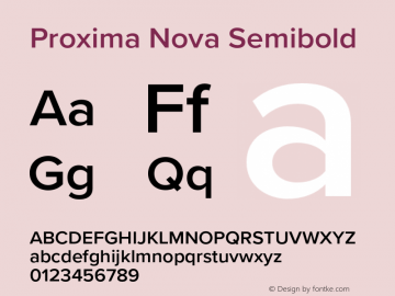 Proxima Nova Semibold Version 3.019;hotconv 1.0.109;makeotfexe 2.5.65596 Font Sample