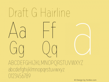 DraftG-Hairline Version 1.001 Font Sample