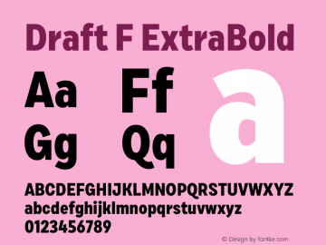 DraftF-ExtraBold Version 1.001 Font Sample