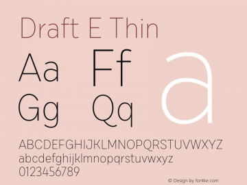 DraftE-Thin Version 1.001 Font Sample