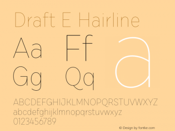 DraftE-Hairline Version 1.001 Font Sample