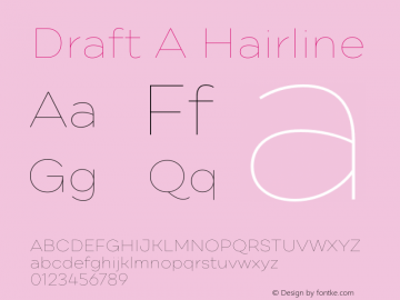 DraftA-Hairline Version 1.001 Font Sample