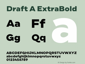 DraftA-ExtraBold Version 1.001 Font Sample