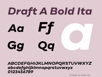 DraftA-BoldIta Version 1.001 Font Sample