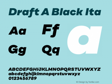 DraftA-BlackIta Version 1.001 Font Sample