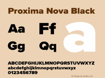 Proxima Nova Black Version 3.019 Font Sample
