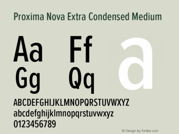 Proxima Nova ExCn Medium Version 3.019 Font Sample