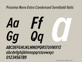 Proxima Nova ExCn Semibold It Version 3.019图片样张