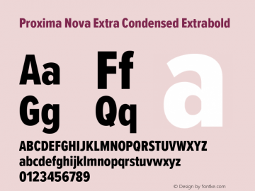 Proxima Nova ExCn Extrabold Version 3.019图片样张