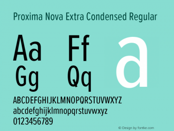 Proxima Nova ExCn Version 3.019 Font Sample