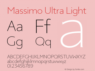 Massimo Ultra Light 1.000 Font Sample