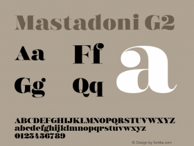 Mastadoni G2 1.000 Font Sample