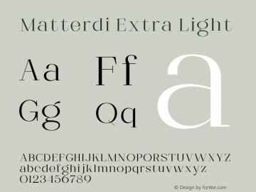 Matterdi Extra Light 1.000 Font Sample