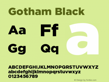 Gotham Black 常规 Version 1.00 June 14, 2020, initial release Font Sample