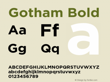Gotham-Bold Version 3.201 Pro (Latin-X, Greek, Cyrillic-X)图片样张