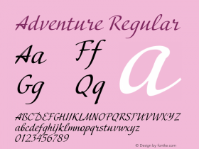 Adventure Version 2.000 Font Sample