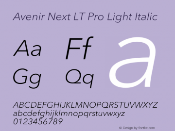 Avenir Next LT Pro Light Italic Version 3.00图片样张