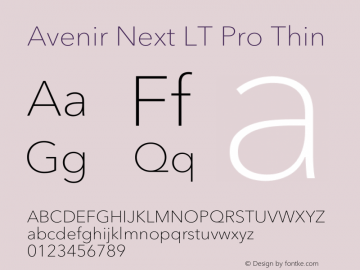 Avenir Next LT Pro Thin Version 3.00图片样张