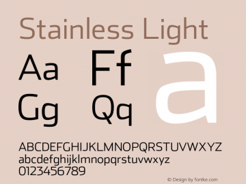 Stainless Light Version 1.000;PS 1.0;hotconv 1.0.86;makeotf.lib2.5.63406 Font Sample