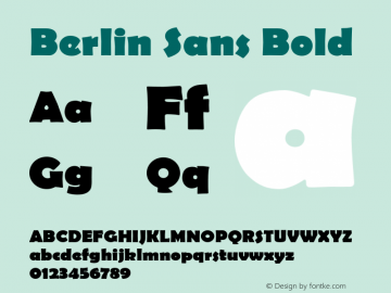 BerlinSans Bold Version 1.000;PS 1.0;hotconv 1.0.86;makeotf.lib2.5.63406 Font Sample