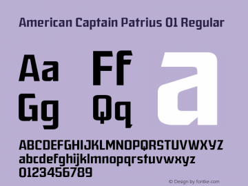 American Captain Patrius 01 Version 1.000 Font Sample