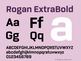 Rogan-ExtraBold Version 1.000;PS 001.000;hotconv 1.0.88;makeotf.lib2.5.64775 Font Sample