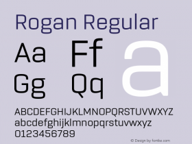 Rogan-Regular Version 1.000 Font Sample