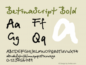 BetinaScript Bold 001.000 Font Sample