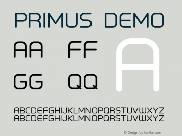 PrimusDEMO Version 1.001 Font Sample