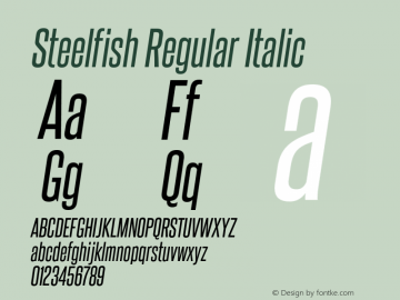 SteelfishRg-Italic Version 6.000 Font Sample