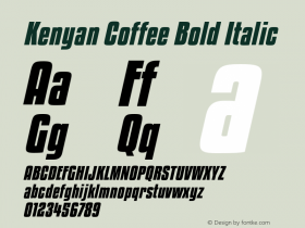 KenyanCoffeeRg-BoldItalic Version 5.000 Font Sample