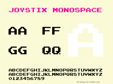 JoystixMonospace-Regular Version 5.000 Font Sample