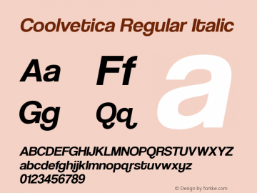 CoolveticaRg-Italic Version 5.000图片样张