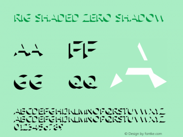Rig Shaded Zero Shadow Version 2.000;PS 002.000;hotconv 1.0.88;makeotf.lib2.5.64775 Font Sample