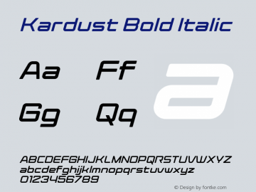 Kardust Expanded Bold Italic Version 1.00;June 19, 2021;FontCreator 13.0.0.2683 64-bit图片样张