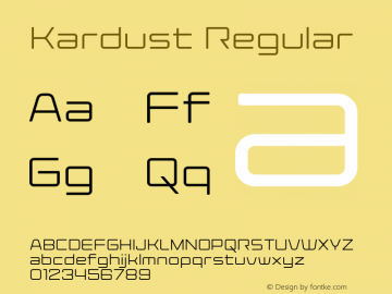 Kardust Expanded Light Version 1.00;June 19, 2021;FontCreator 13.0.0.2683 64-bit图片样张