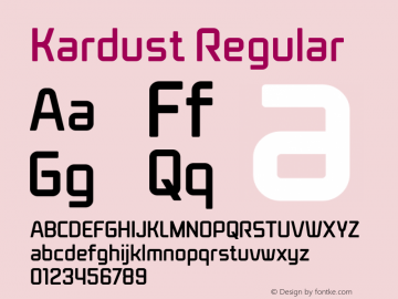Kardust Condensed Version 1.00;June 19, 2021;FontCreator 13.0.0.2683 64-bit图片样张