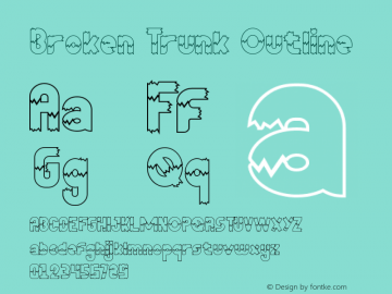 Broken Trunk Outline Version 1.003;Fontself Maker 3.5.4图片样张