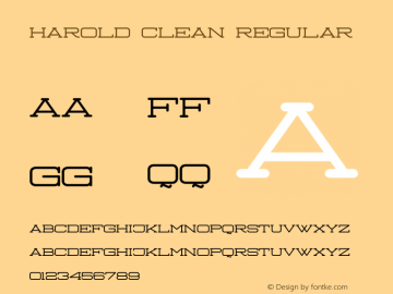 Harold Clean Version 1.00;November 16, 2018;FontCreator 11.5.0.2427 64-bit Font Sample