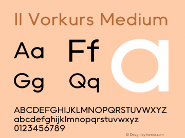 II Vorkurs Medium Version 1.034;Fontself Maker 3.5.1图片样张