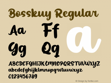 Bosskuy Version 1.001;Fontself Maker 3.5.4图片样张