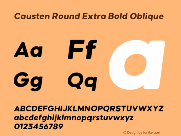 Causten Round Extra Bold Oblique Version 1.000;hotconv 1.0.109;makeotfexe 2.5.65596图片样张