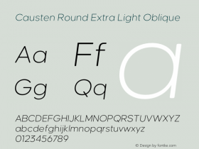 Causten Round Extra Light Oblique Version 1.000;hotconv 1.0.109;makeotfexe 2.5.65596图片样张