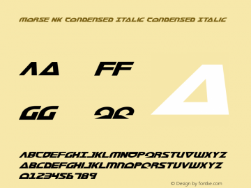 Morse NK Condensed Italic Condensed Italic 2 Font Sample